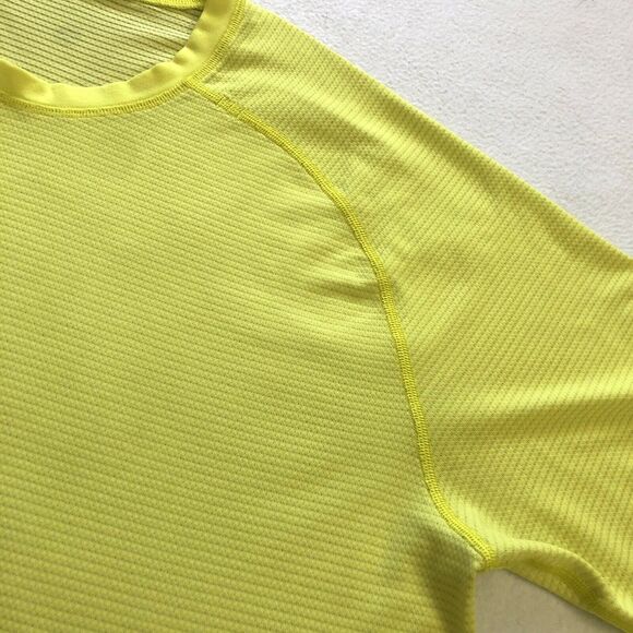 Lululemon Men Solid Yellow Metal Vent Tech Short Sleeve SS Crew Workout Shirt L - Picture 3 of 7